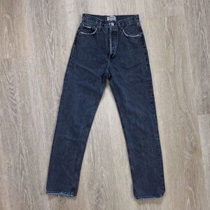 AGOLDE 90s Pinch Waist cropped high-rise straight-leg jeansGray Jeans Size 24